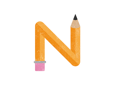 36 Days of Type - N 36 days of type halftone illustration letter n pencil simple texture typography