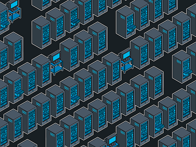 Server Room asus blue computer illustration isometric pattern server technology