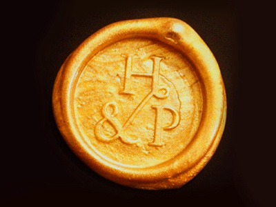 H&P ampersand branding brass gold logo stamp wax