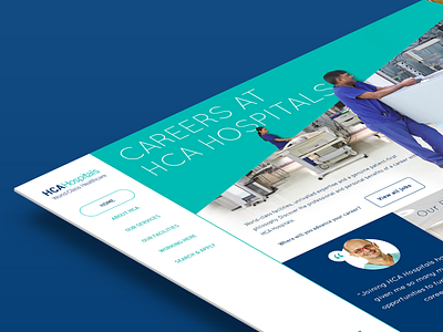 HCA Careers Website angle careers grid hca health healthcare hospital jobs medical responsive website