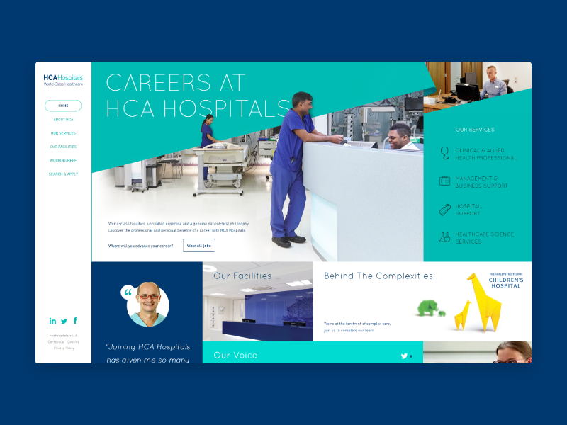 HCA Careers site Homepage by Sab Jhitta on Dribbble