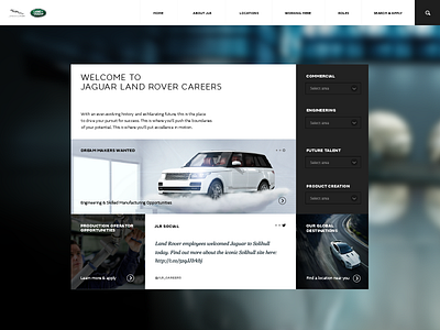 Jaguar Land Rover Website