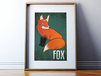 Fox animal children fox kids nursery poster vector