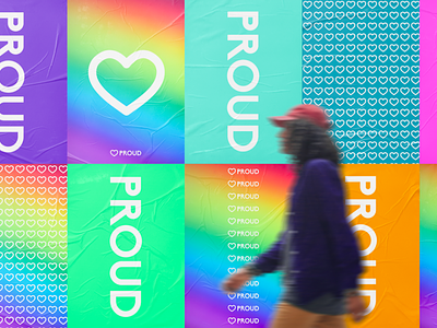 Proud by Looka advertising billboard brand identity branding branding and identity branding design lgbtq logo logo design logos ai lookadesign mockup mockup design poster poster design print design