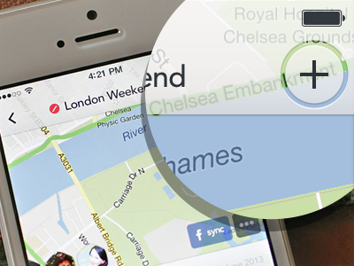 Post button idea [iOS7] design early stage ios ios7 iphone map mobile