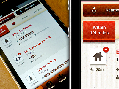 iPhone App UI helvetica pictos iphone ios app ui red orange yellow texture user interface mobile