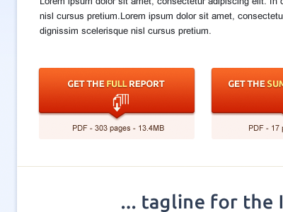 Get Report! button clean doc document download interface link orange pdf web web ui website