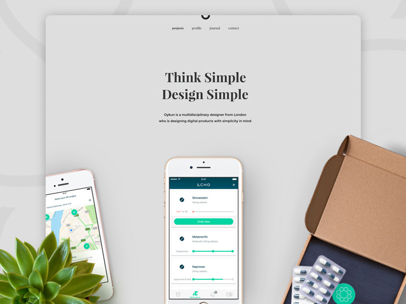 Portfolio update for Echo semplice responsive medicine pill healthcare app iphone ios website portfolio