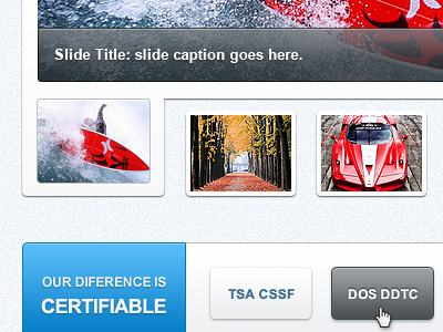 Slideshow button clean homepage interface links slideshow texture web web ui website