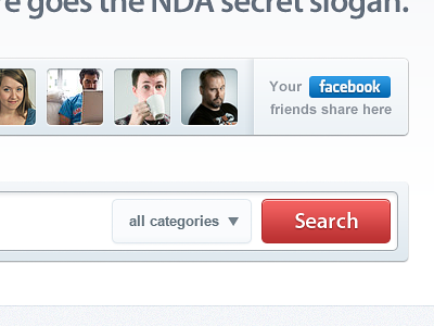 Facebook friends + Search product
