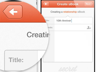 iOS Form button clean form ios ios form iphone minimalist mobile navigation bar orange pastel