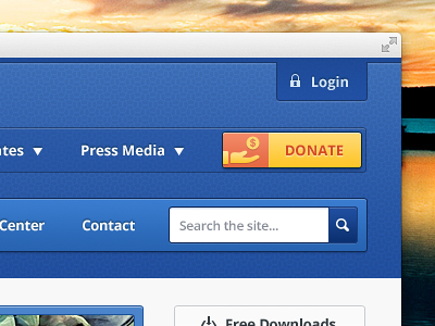 Donate button donate icon input login menu nav navigation search ui web web design web ui website