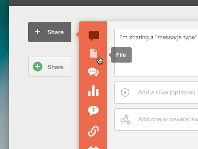 Sharebox button form icon input minimalist popup share submit tooltip web web ui website