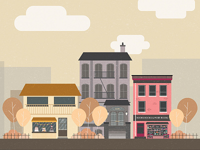 Little Town Illustration flat design illustration