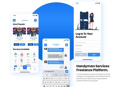 Handyman Services Mobile App | WIP app design clean ui design ios 14 ios app design mobile ui userinterface wip