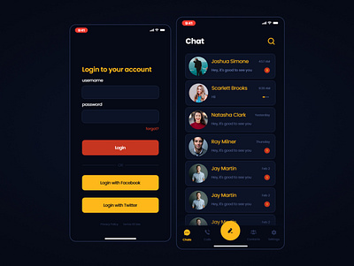 Chat App UI | WIP app design chat app darkmode dribbble figma mobile ui userinterface