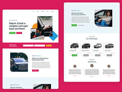 UI/UX Exploration for Ride Hailing Landing Page design dribbble ui userexperience userinterface ux