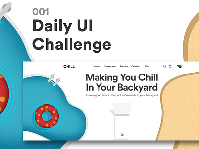 Backyard Chill design dribbble first grey shot ui user interface userinterface web design website yellow