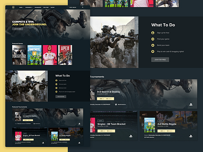 Gaming Underground gaming ui user interface web design