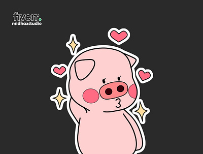 Pig Character cartoon graphic design illustration sticker