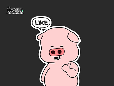 Pig Character Sticker cartoon graphic design illustration logo sticker