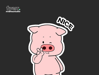 Pig Character Sticker cartoon cartoon vintage graphic design illustration sticker