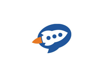 Logo concept logo rocket sms speech bubble