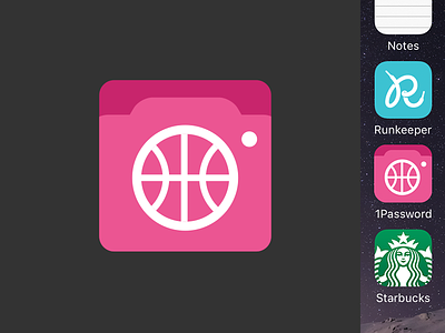 Playbbboard iOS icon camera dribbble dribbble app icon icons ios ios icon iphone iphone app mockup utility