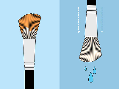 How To Clean Brushes brush cleaning illustration infographic makeup tutorial vector