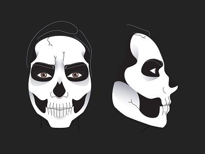 Skull face paint tutorial face paint halloween illustration makeup skeleton skull tutorial