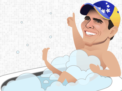 Pilf bathroom bathtub bubble bath bubbles cap caricature henrique capriles radonski naked nude pilf president sexy venezuela