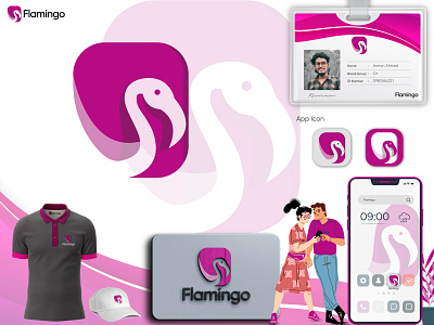 Flamingo Logo & Brand Identity. 3d branding graphic design logo ui
