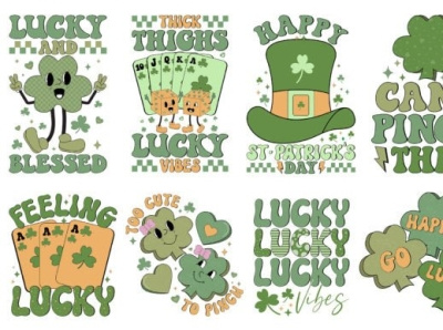 St Patricks Day Retro Sublimation Bundle animation branding graphic design illustration logo motion graphics typography vector