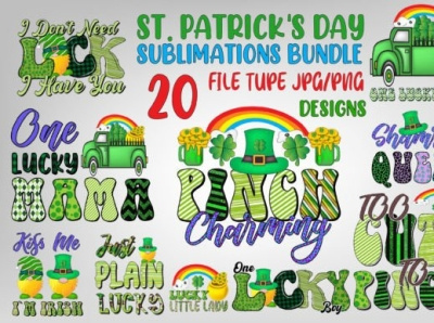 St. Patrick's Day Sublimations Bundle beach sublimation bundle branding design graphic design illustration logo typography