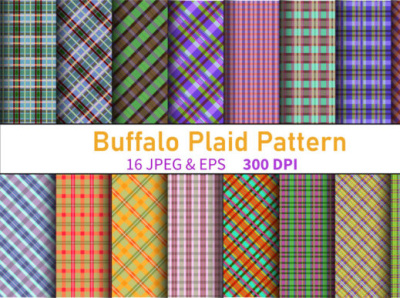 Buffalo Colorful Plaid Pattern Pack beach sublimation bundle branding design graphic design illustration logo typography vector