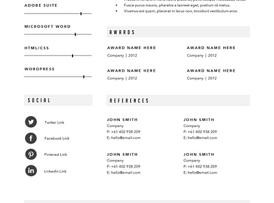 Resume Template 3 Page | CV Template #7 app branding design graphic design illustration logo typography ui ux vector