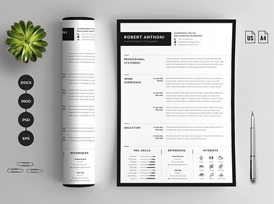 Minimalist Resume | Cover Letter #1 app branding design graphic design illustration logo typography ui ux vector