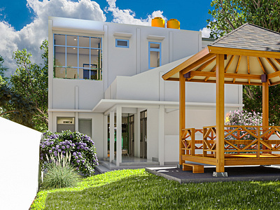 Garden 3d 3d design 3d rendering exterior house garden graphic design house