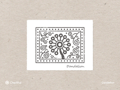 Dandelion dandelion logo pencil stamp
