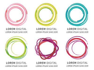 New Brand Identity abstract bright circles logos pastel