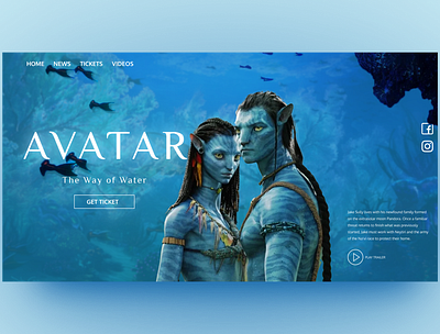 Avatar Concept Home page avatar design homepage landingpage movie webdesign