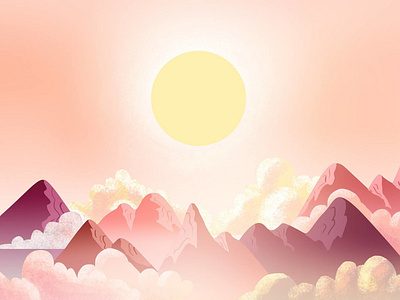 SUNSET illustration mountains peace sun sun set vector