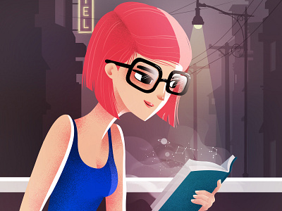 When a book is magic book lover books character design illustration magic reader universe vector