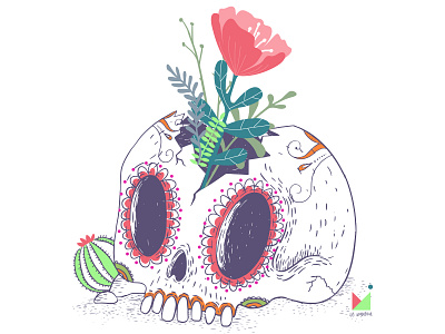 Life and death bloom cráneo day of the dead death death and rebirth dia de los muertos illustration mexico skull sugar skull vector