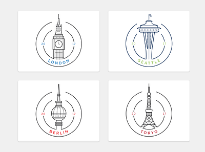 City Icons berlin city icon design icon illustration illustrator london seattle tokyo vector