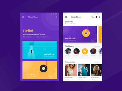 Party Music app mobile ui music mazza music player party party mode songs team music ui ux visual design wireframes