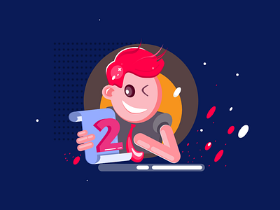 Two Dribbble Invites boy character design draft dribbble funny giveaway illustration invite invite giveaway ivitation night two dribbbble invite