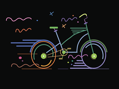 Неоновый велосипед app branding design graphic design illustration logo typography vector велосипед неон неоновый спорт