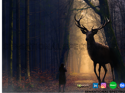 Unreal Photo Manipulation of Deer design graphic design illustration manipilation