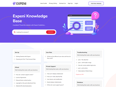 Expeni WordPress Knowledgebase Website graphic design knowledgebase landing page design logo motion graphics website wordpress